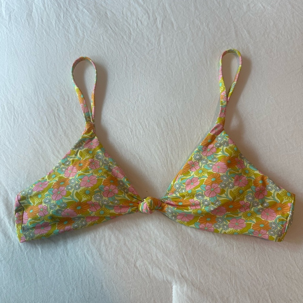 Dippin' Daisy's Floral Bikini Top with Pink and Yellow